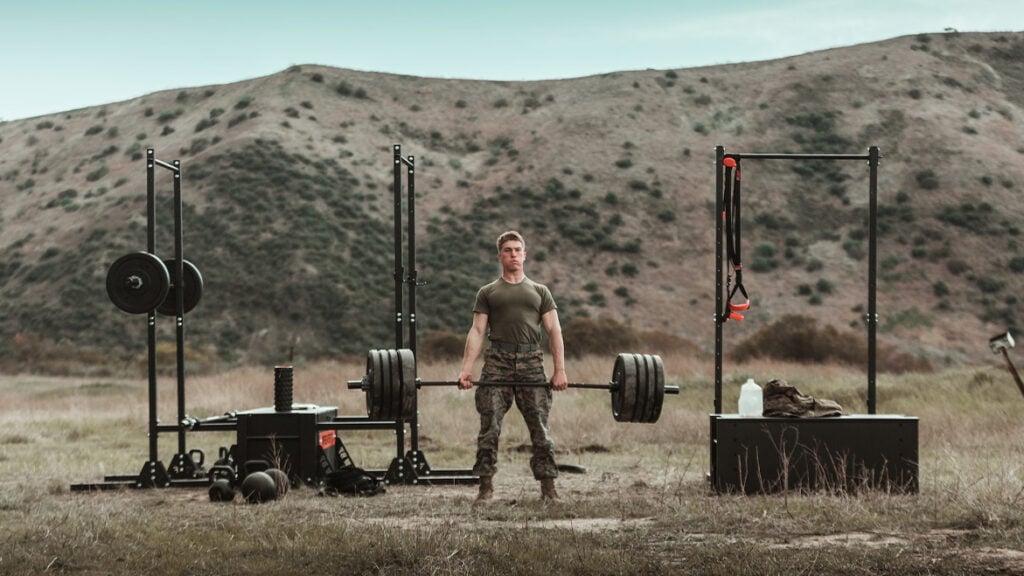 Soldier performing murph workout for beginners.